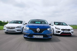 Vergleich Opel Astra 1.6 Turbo Renault Mégane GT Kia Cee´d GT