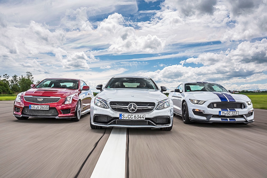 Cadillac ATS-V Coupé Mercedes AMG C63s Coupé Ford Mustang Shelby GT 350 Cadillac ATS-V Coupé Mercedes AMG C63s Coupé Ford Mustang Shelby GT 350
