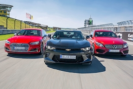 Vergleich Audi S5 Coupe Chevrolet Camaro V8 Mercedes-AMG C43 Coupe