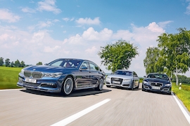 Vergleich BMW Alpina B7 Biturbo Audi S8 plus Jaguar XJR