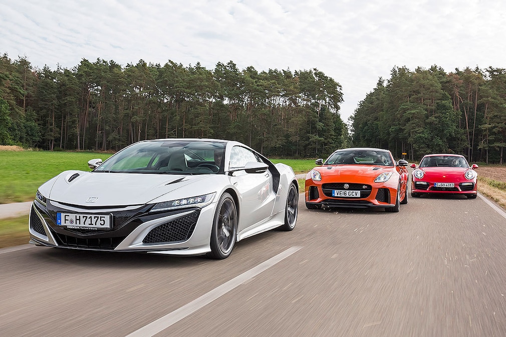 Honda NSX Jaguar F-Type SVR Porsche 911 Turbo S