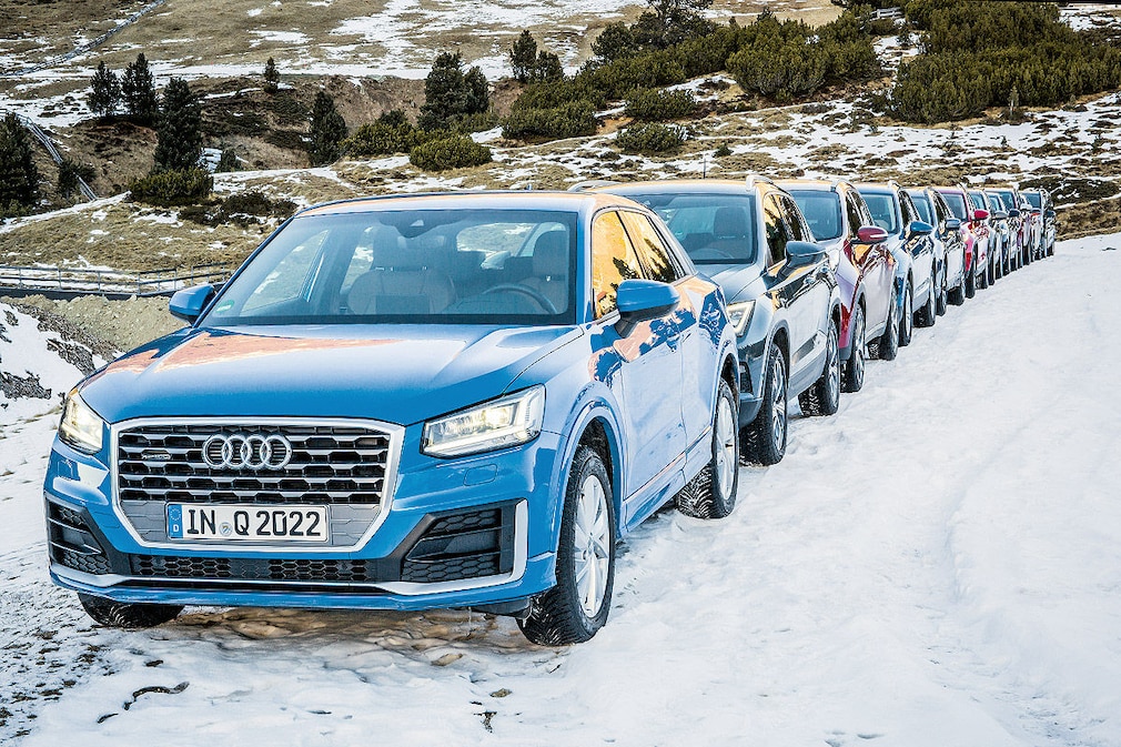 Elf Allradler im Wintertest