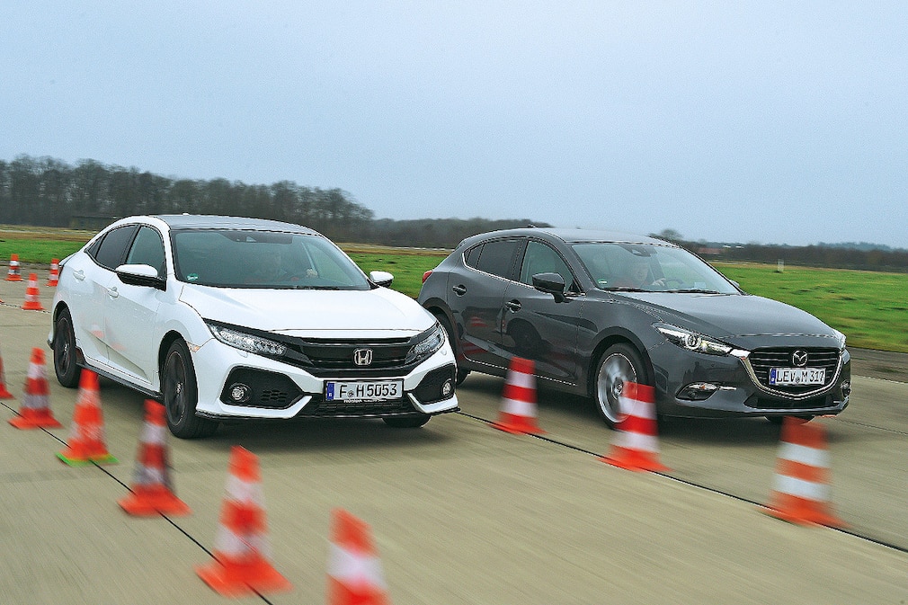 Honda Civic 1.5 VTEC Turbo Mazda 3 Skyactiv-G 165