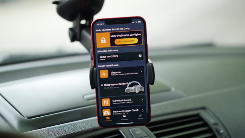 Diagnose-App Carly auf dem Smartphone