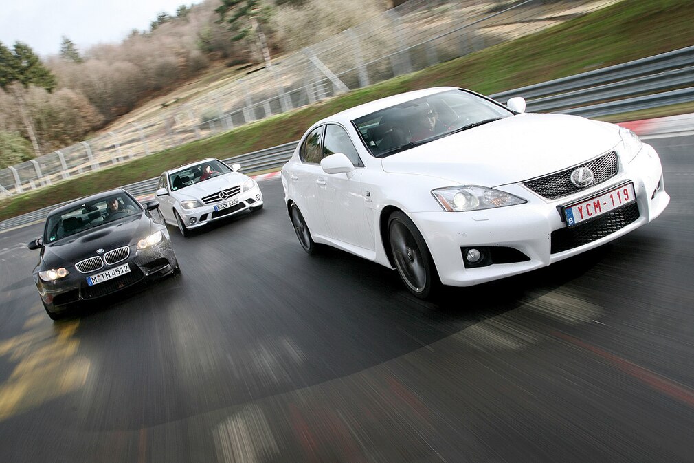 BMW M3 Limousine, Mercedes C 63 AMG, Lexus IS F
