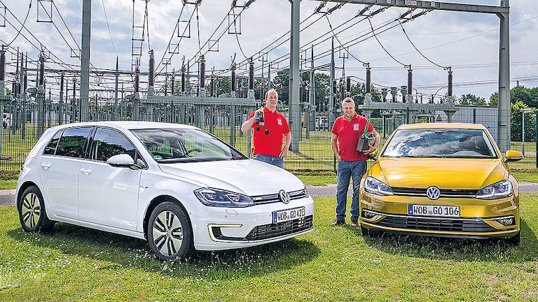 Strom vs. Benzin: VW e-Golf trifft seinen konventionellen Bruder