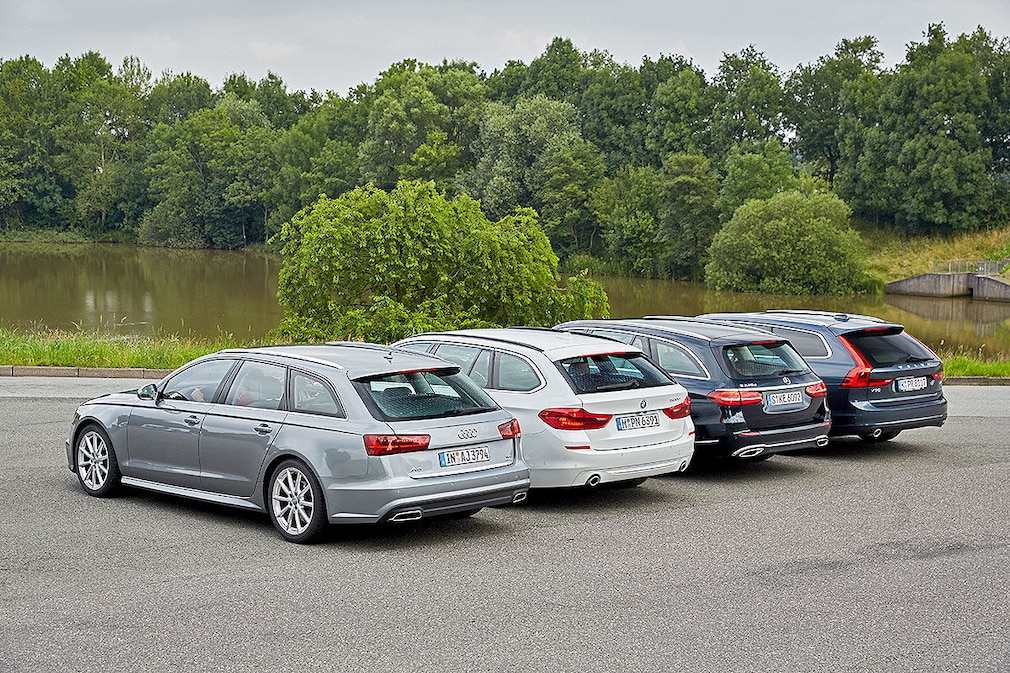 Mercedes E 220 d T-Modell Volvo V90 D4 Audi A6 Avant 2.0 TDI Ultra BMW 520d Touring