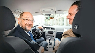 Im Auto mit Kanzlerkandidat Martin Schulz