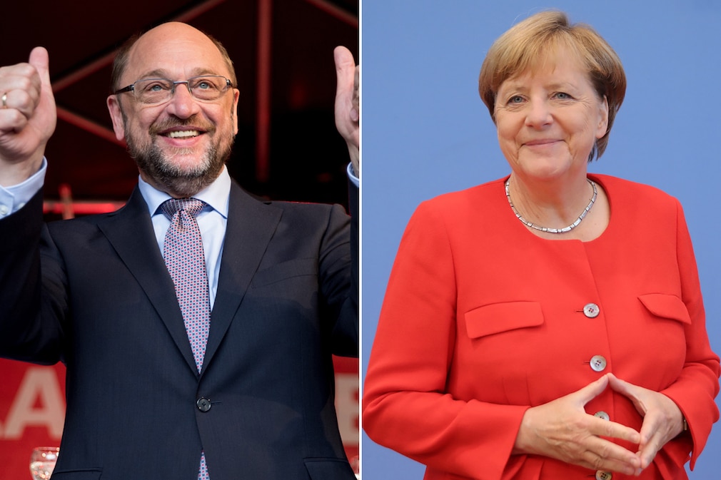 Martin Schulz und Angela Merkel