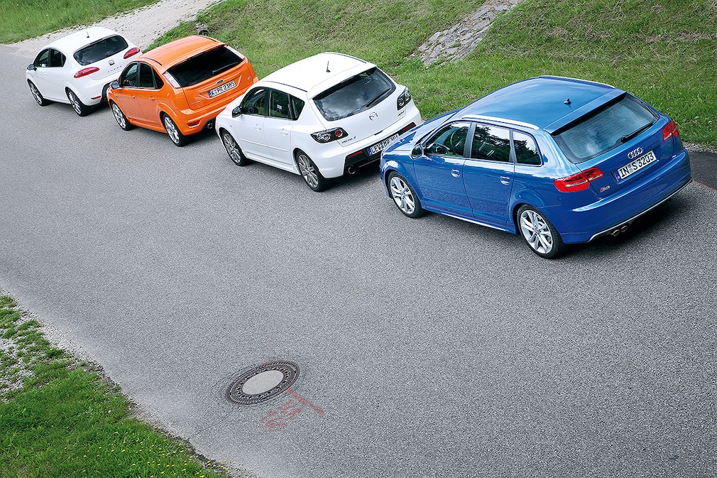 Seat Leon Cupra  Audi S3 Sportback  Ford Focus ST Mazda3 MPS