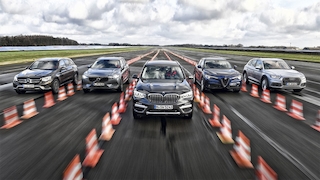 Fünf Mittelklasse-SUVs
