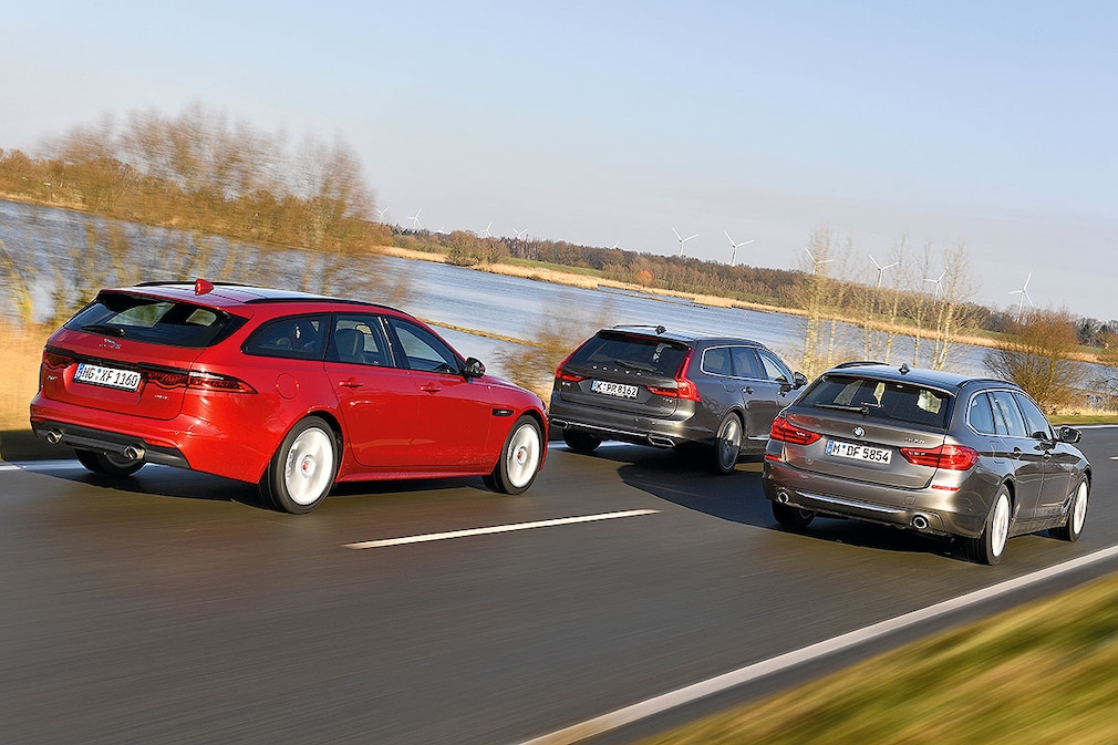 Jaguar XF Sportbrake 25t Volvo V90 T5 BMW 530i Touring