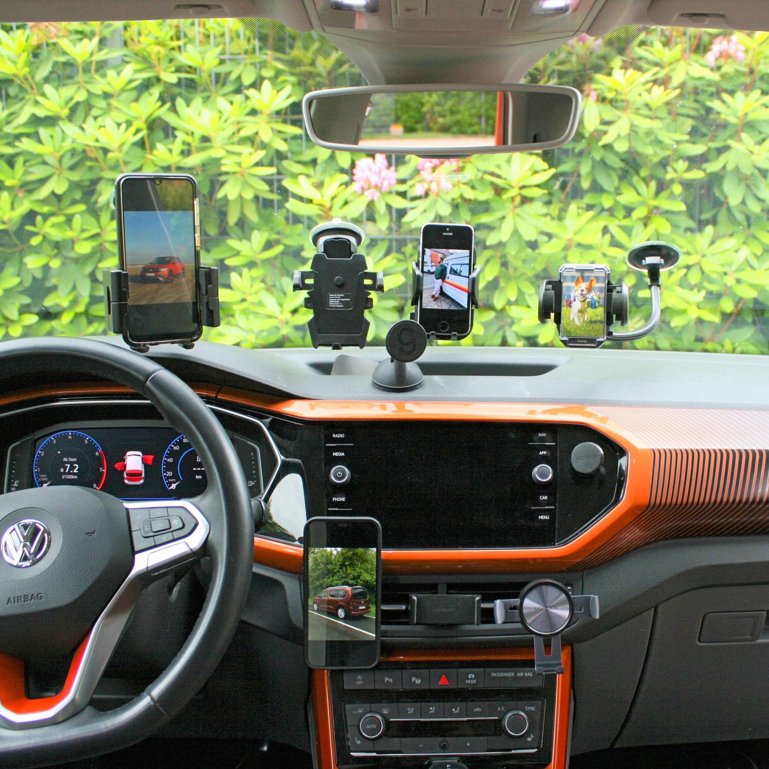 FIEMACH Runde Lüftungsschlitz-Auto-Handyhalterung, Handy-Autohalterung,  runde Lüftungsöffnung, zuverlässige Halterung, Stabilität 360 Grad drehbar