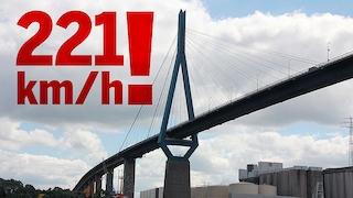 Autofahrer rast mit 221 km/h über die Köhlbrandbrücke - Montage  !! 16:9 !!