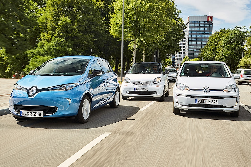 Renault Zoe       Smart EQ fortwo         VW e-UP