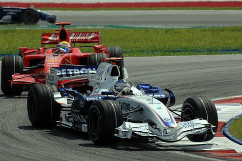 In Malaysia hatte Felipe Massa in seinem Ferrari keine Chance gegen den von Heidfeld gesteuerten BMW.