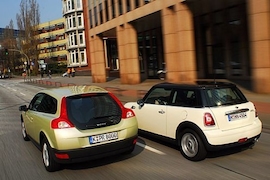 Test Mini Cooper D gegen Volvo C30 1.6D