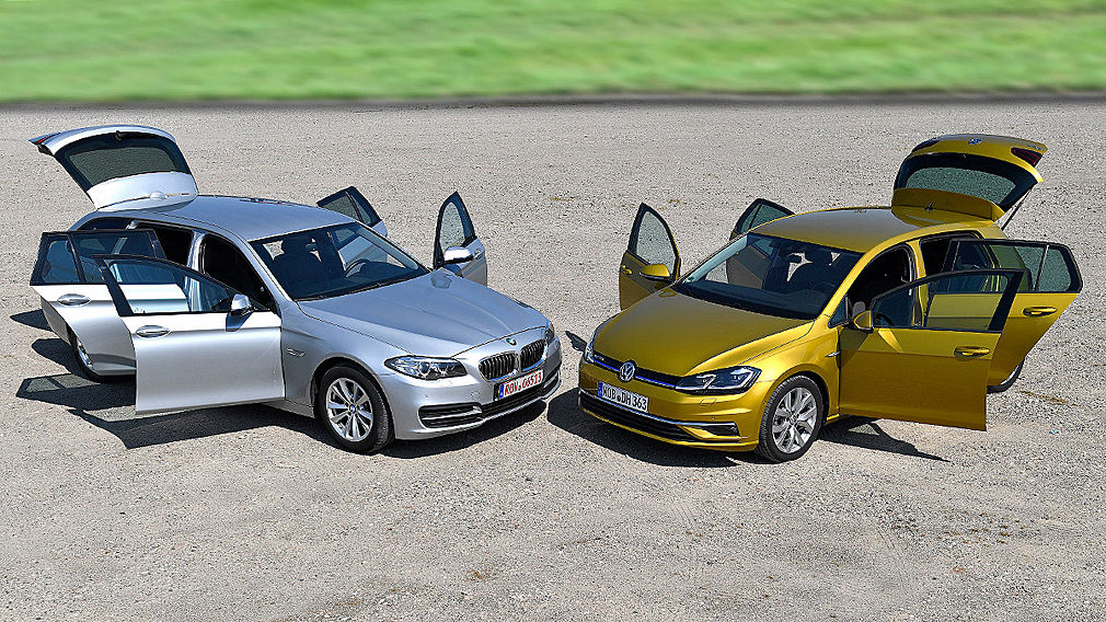 BMW 520d Touring, VW Golf 2.0 TDI BMW 520d Touring, VW Golf 2.0 TDI