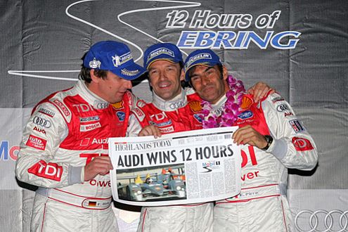 Terzett der Dauersieger: (v.l.) Frank Biela, Emanuele Pirro, Marco Werner.