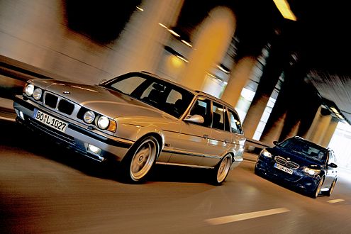 Zwei Laster mit Leistung: BMW M5 Touring Baujahr 1994 und 2007.