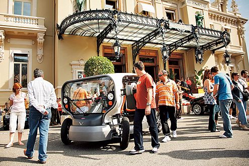 Der Windwagen Venturi Eclectic: eine Touristen-Attraktion in Monaco.