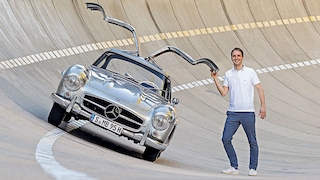 Leser Frank Burmester trifft seinen Traumwagen Mercedes 300 SL