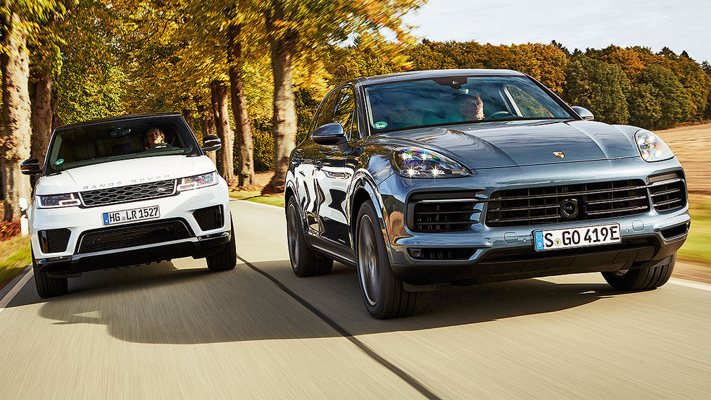 Porsche cayenne hybrid vs range rover sport p400e hotsell