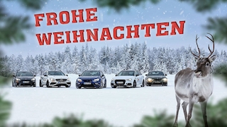 Fünf Tuning-Autos im Schnee
