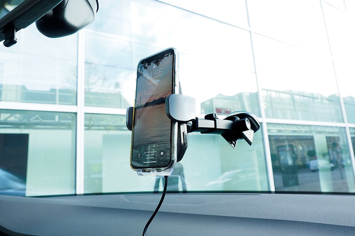 DOCA Auto QI Ladegerät KFZ Handy Halterung Wireless Charger QI Drahtloses  Ladestation 360°drehbarer Induktive