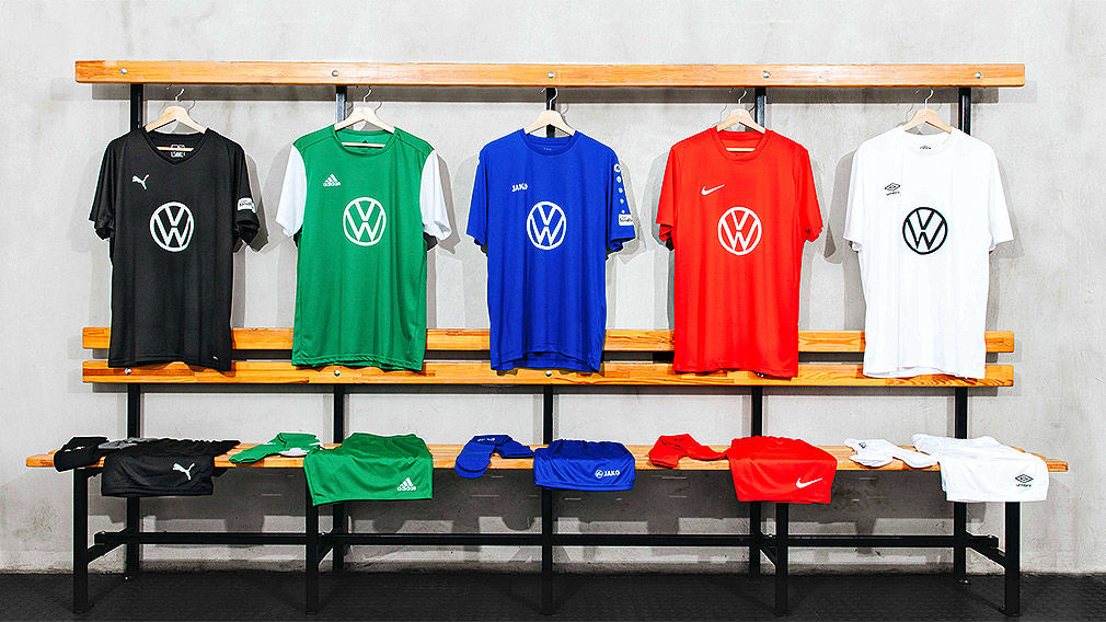 Das VW-Logo im Laufe der Jahrzehnte