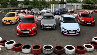 BMW 125i /230i / M240i, Honda Civic Type R, Hyundai i30N, Kia Ceed GT, Mercedes A 250 / AMG A 35, Renault Mégane R.S., Seat Leon Cupra, VW Golf GTI/R