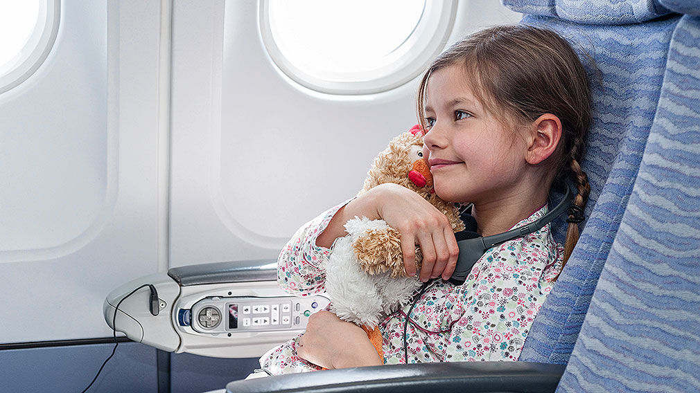 Kindersitz im Flugzeug