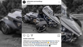 Batmans Auto: Crash in Frankreich