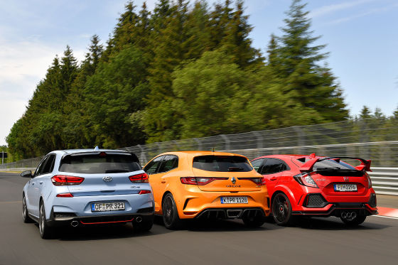 Honda Civic Type R Hyundai i30 N Renault Mégane R.S. Trophy