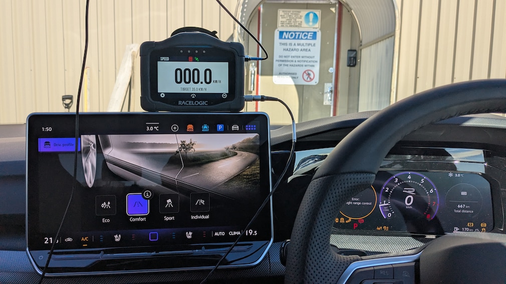 Messwerte in einem VW Golf