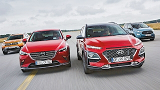 Dacia Duster Ford EcoSport Hyundai Kona Mazda CX-3