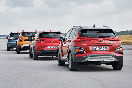 Dacia Duster Ford EcoSport Hyundai Kona Mazda CX-3