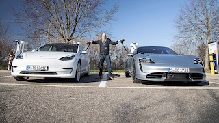 Ladezeiten: Porsche vs. Tesla (BILDplus)