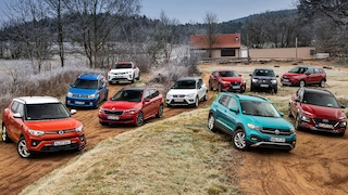 SsangYong Tivoli, Suzuki Ignis, Skoda Kamiq, Seat Arona, VW T-Cross, Hyundai Kona, Kia Stonic, Mazda CX-3, Dacia Duster, Opel Crossland X