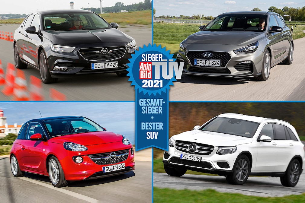 Opel Insignia  Hyundai i30  Opel Adam   Mercedes GLC   - TÜV-Report Sieger 2021