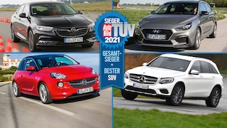 Opel Insignia Hyundai i30 Opel Adam Mercedes GLC - TÜV-Report Sieger 2021