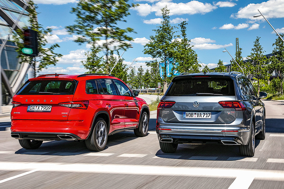 image.title Skoda Kodiaq gegen VW Tiguan Allspace im Test - AUTO BILD Volkswagen Tiguan Vs Skoda Kodiaq Vergleich