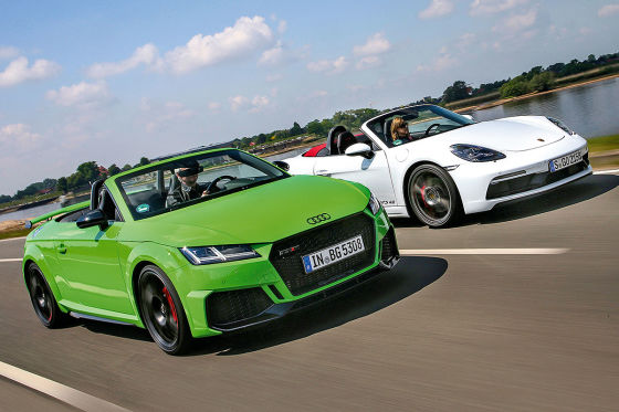 Audi Tt Rs Vs Porsche 718 Boxster Gts 4 0 Test Motor Preis Autobild De