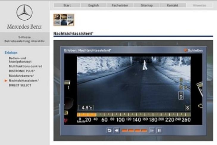 Interaktive Betriebsanleitung von Mercedes-Benz