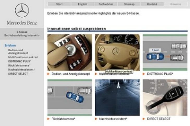 Interaktive Betriebsanleitung von Mercedes-Benz