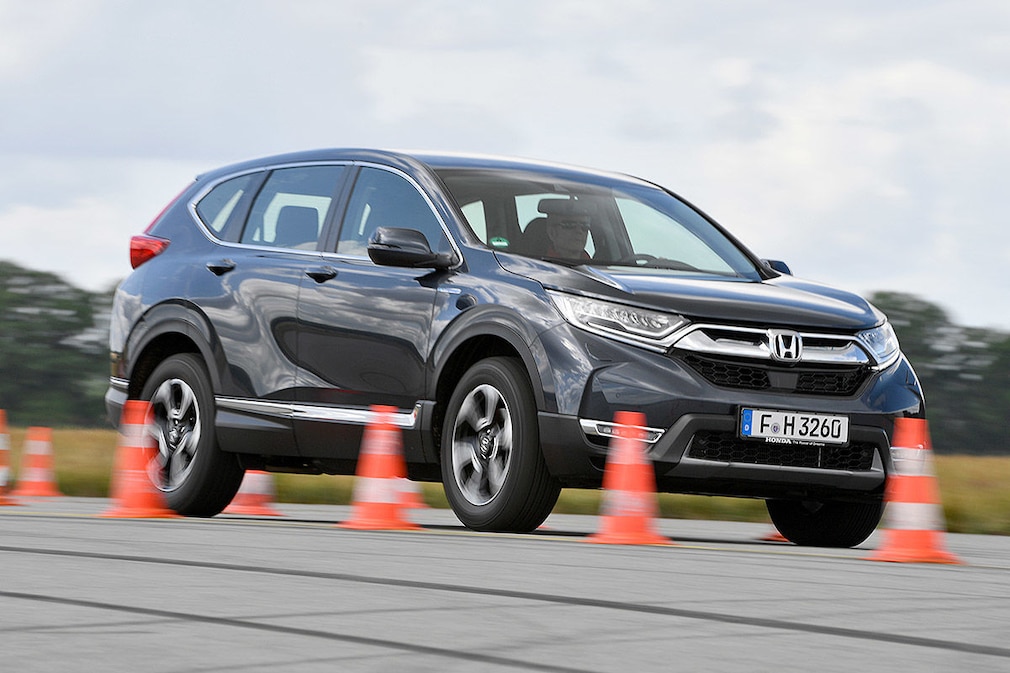 Platz 1 mit 521 von 800 Punkten: Honda CR-V 2.0i-MMD Hybrid AWD. Kann Komfort, kann Alltag, kann modern.