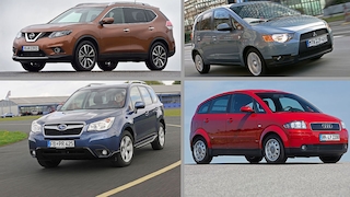 Nissan X-Trail Mitsubishi Colt Subaru Forester Audi A2 - Exoten Collage