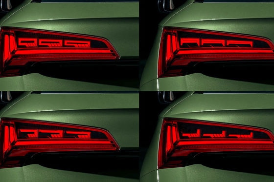 So reagiert der Audi Q5 mit OLED-Rückleuchten bei zu wenig Abstand