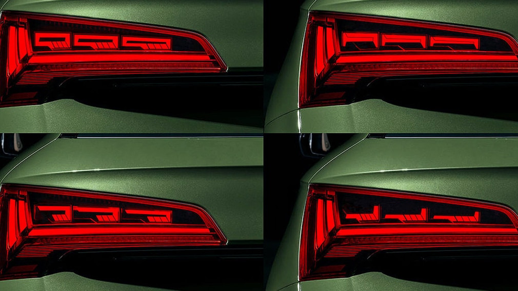 So reagiert der Audi Q5 mit OLED-Rückleuchten bei zu wenig Abstand