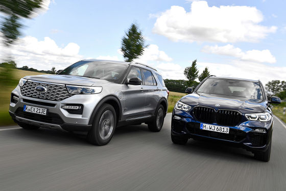 Ford Explorer Als Plug In Hybrid Gegen Bmw X5 Suv Test Preis Autobild De